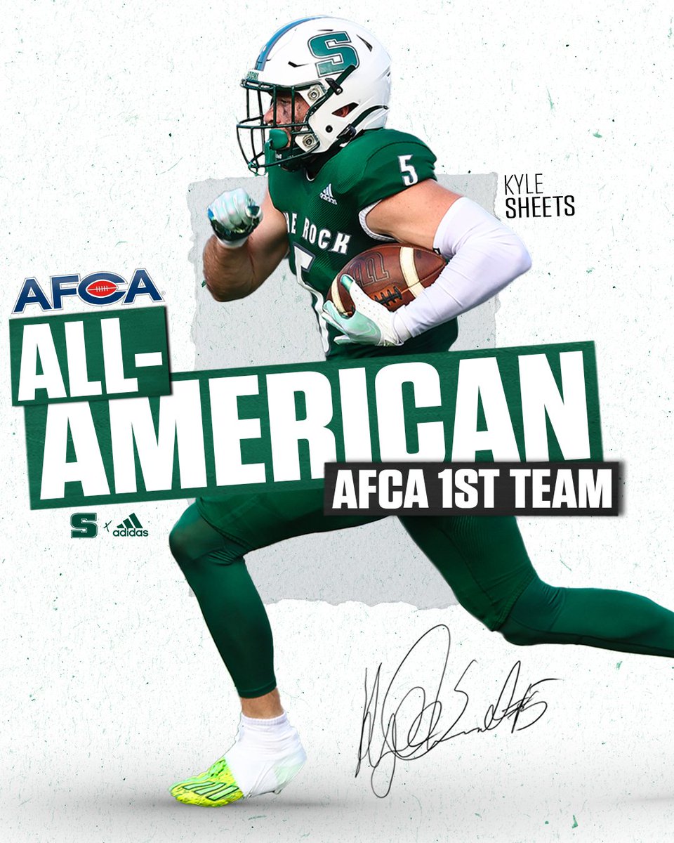 FB: Slippery Rock wide receiver Kyle Sheets was selected as a first team All-American by the American Football Coaches Association, becoming one of just two receivers in the country to earn first team All-America honors.

Details🔗: bit.ly/3uIqJcm