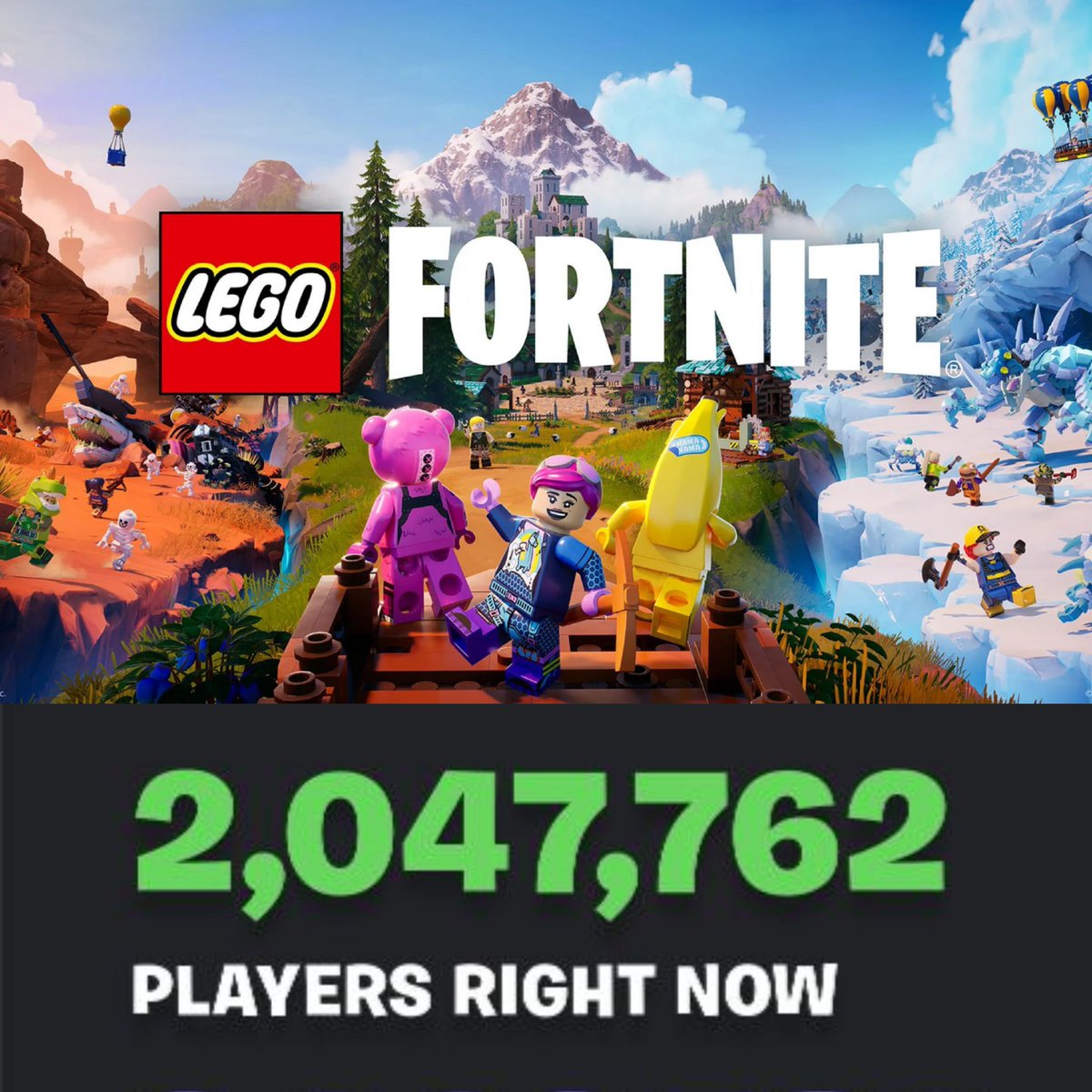 #LEGOFortnite reaches 2,000,000 concurrent players in 6 hours.