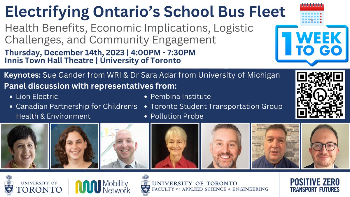 We are officially ONE WEEK away from Electrifying Ontario's School Bus Fleet! If you haven't had a chance yet, register now: lnkd.in/g9qdHNEy