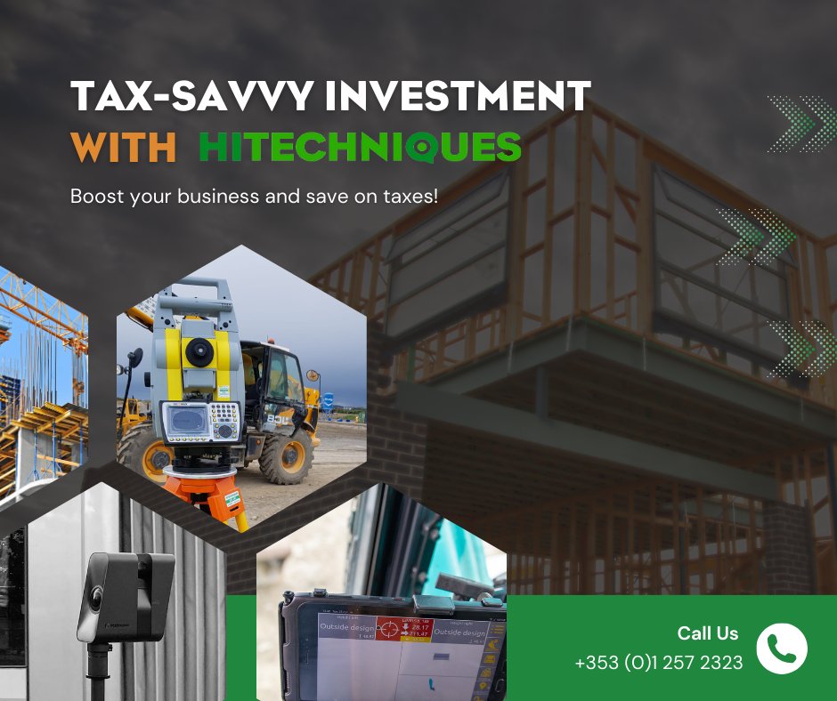 Unlock tax benefits with smart investments in surveying equipment, 3D capture solutions and machinery control! A strategic move that boosts both your operations and finances. 💡🚀

👉 Call 01 257 2323 to discuss your needs.

#Hitechniques #SmartInvesting #TaxAdvantages