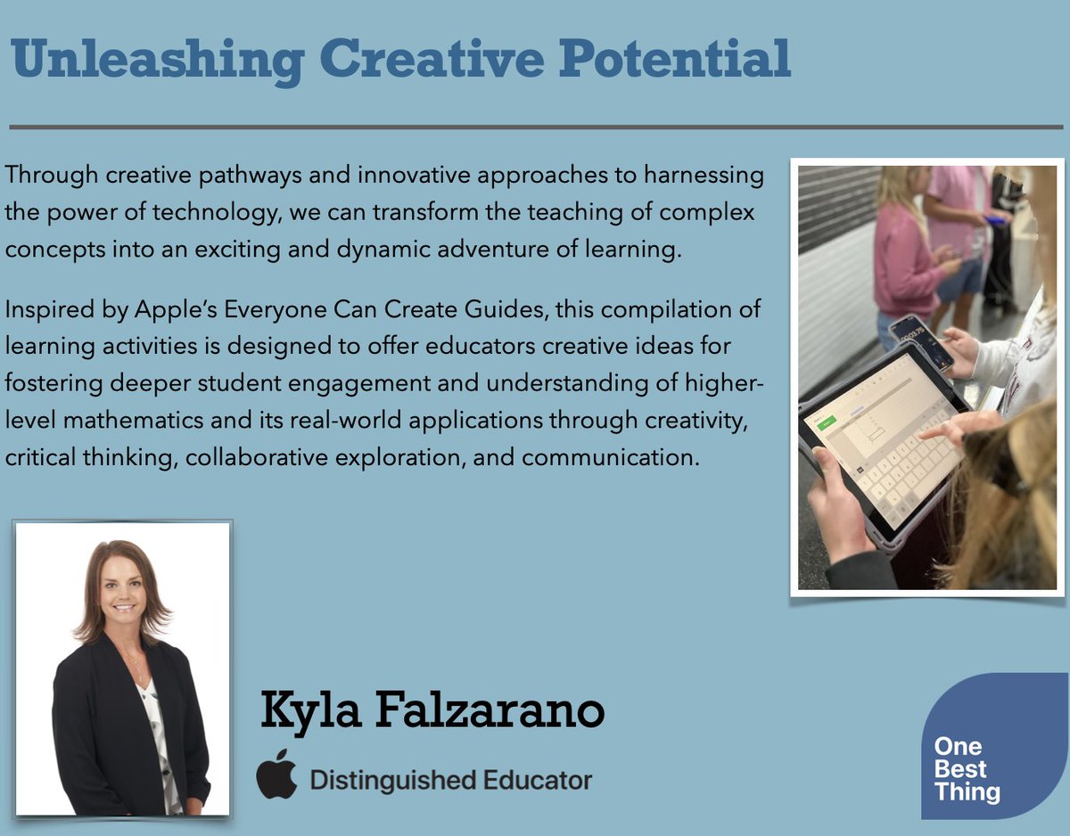 Excited to share that Kyla Falzarano <a href="/calc_teach15/">Kyla Falzarano</a> published her #onebestthing: "Diving into Derivatives: Student Explorations in Calculus." apple.co/3uT3e0c @AppleEdu #BlackHawkPride #SoaringHigherTogether #SSDTechHawk #4XADS