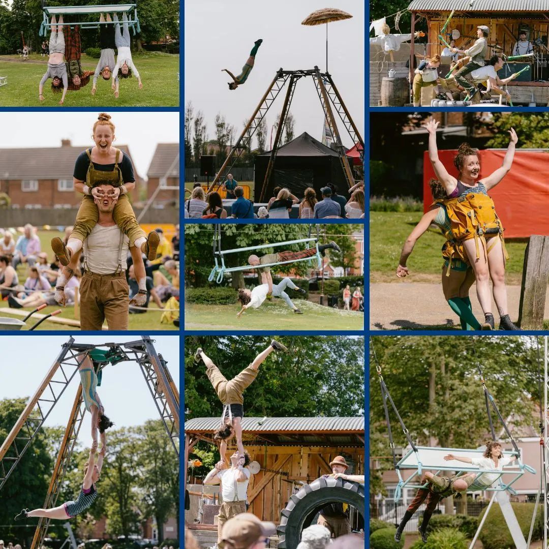 #ThrowbackThursday
Wowing us with incredible acrobatics were @farmyardcircus, @lesquatfers with Gravir and <a href="/shesaidjump/">She Said Jump</a> with The Guy in the Luggage Rack.
Check out this year’s highlight video and booklet on our website buff.ly/3qfHKbM 
#SOFestival2024 #SOFestival
