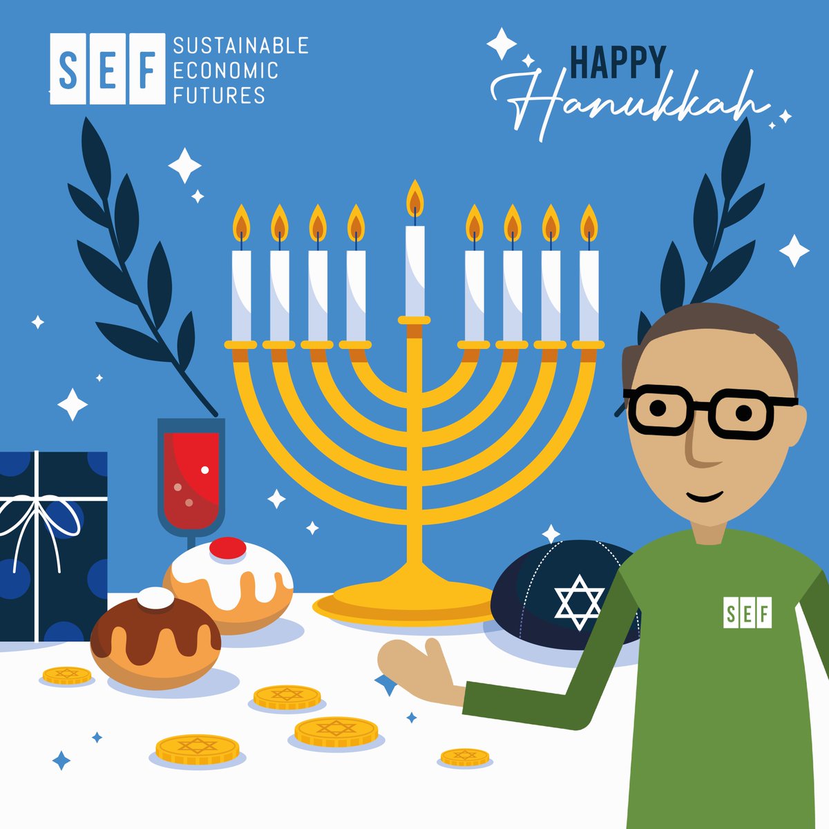 info_SEF's tweet photo. This Hanukkah, we at SEF Canada celebrate the hopeful spirit of unity that keeps our sustainability mission shining bright. As the candles burn, we're reminded that even small lights illuminate the path when we come together. Happy Hanukkah! 🔥 ✨
#HappyHanukkah #FestivalOfLights https://t.co/E08fPKr14I