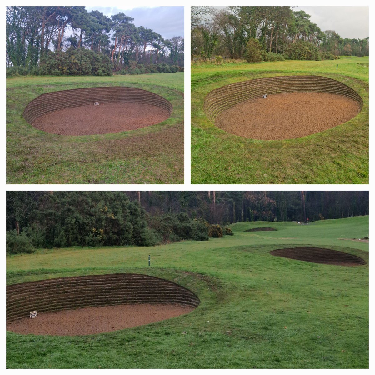 Before and after - bunkers on the 10th fairway