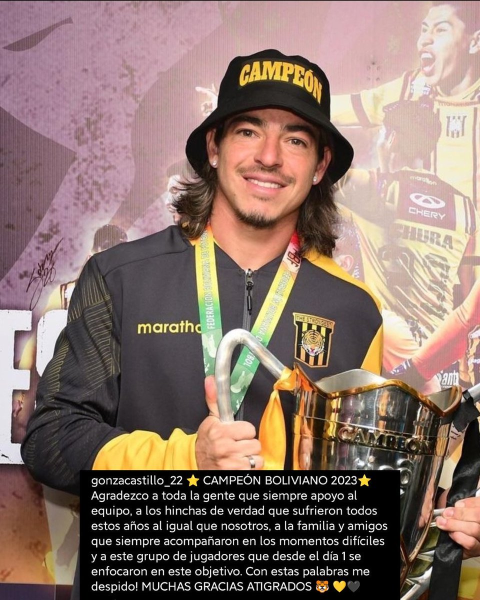 Muchas gracias <a href="/gonzacastillo44/">Gonzalo Castillo</a> 
Gracias por todo, éxitos campeón 🐯💛🖤