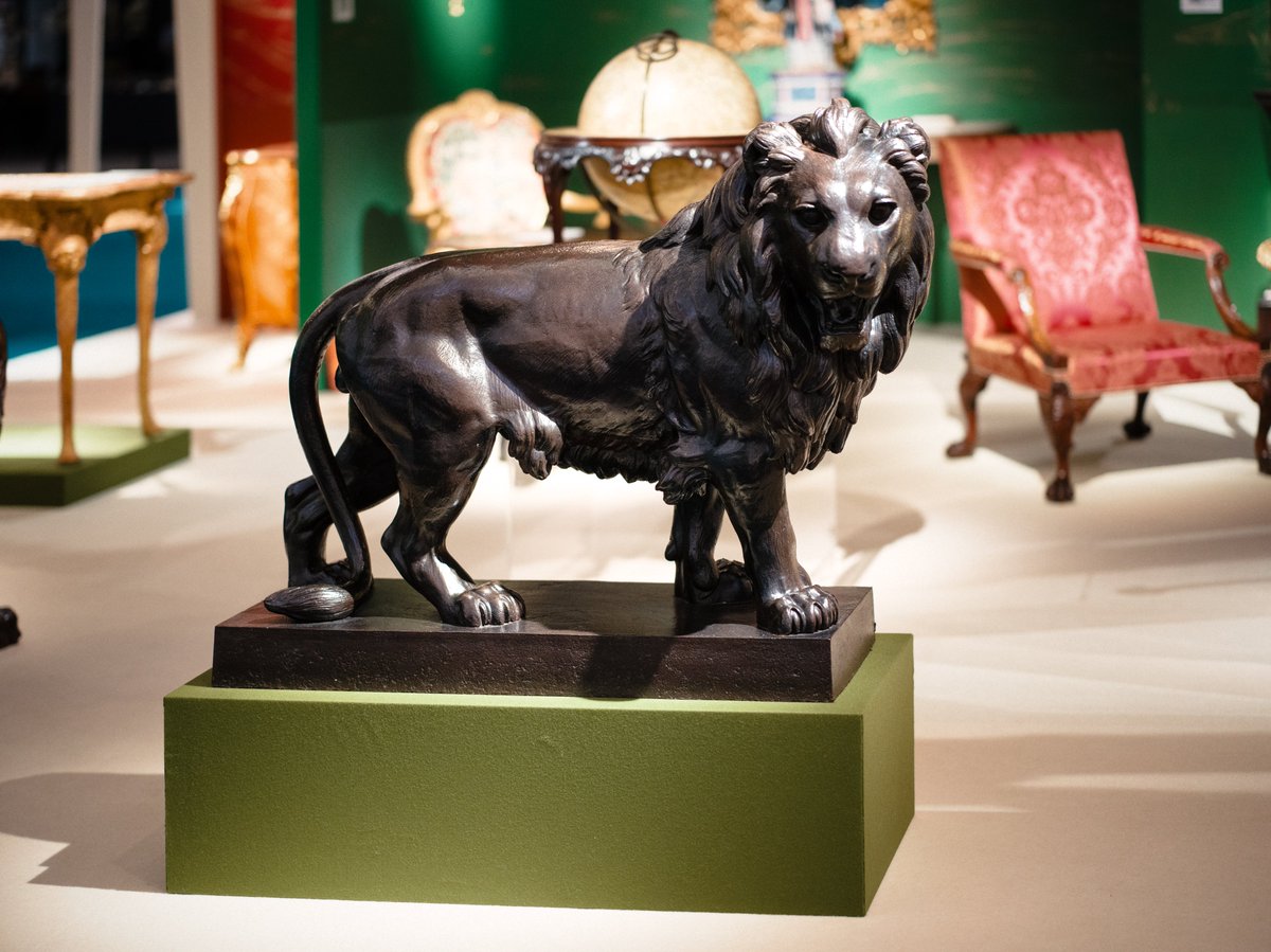 One from a pair of cast iron lions from <a href="/Ronald_Phillips/">Ronald Phillips Ltd</a>

A family business founded in 1952, they were first based in Chelsea before moving to Mayfair in the 70s. They participate in fairs internationally as well as being at the heart of the London trade.

#treasurehousefair