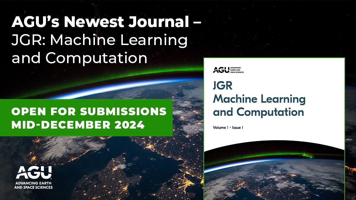 AGU is thrilled about the JGR: Machine Learning and Computation's official opening for submissions.  This new AGU journal explores data-driven and computational methodologies research in the Earth and space sciences.  Learn more at brnw.ch/21wF7kW #agu