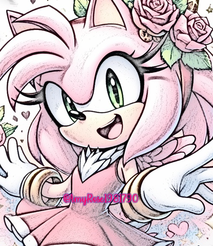 230441 - safe, artist:butterrrmoth, amy rose (sonic), sonic the