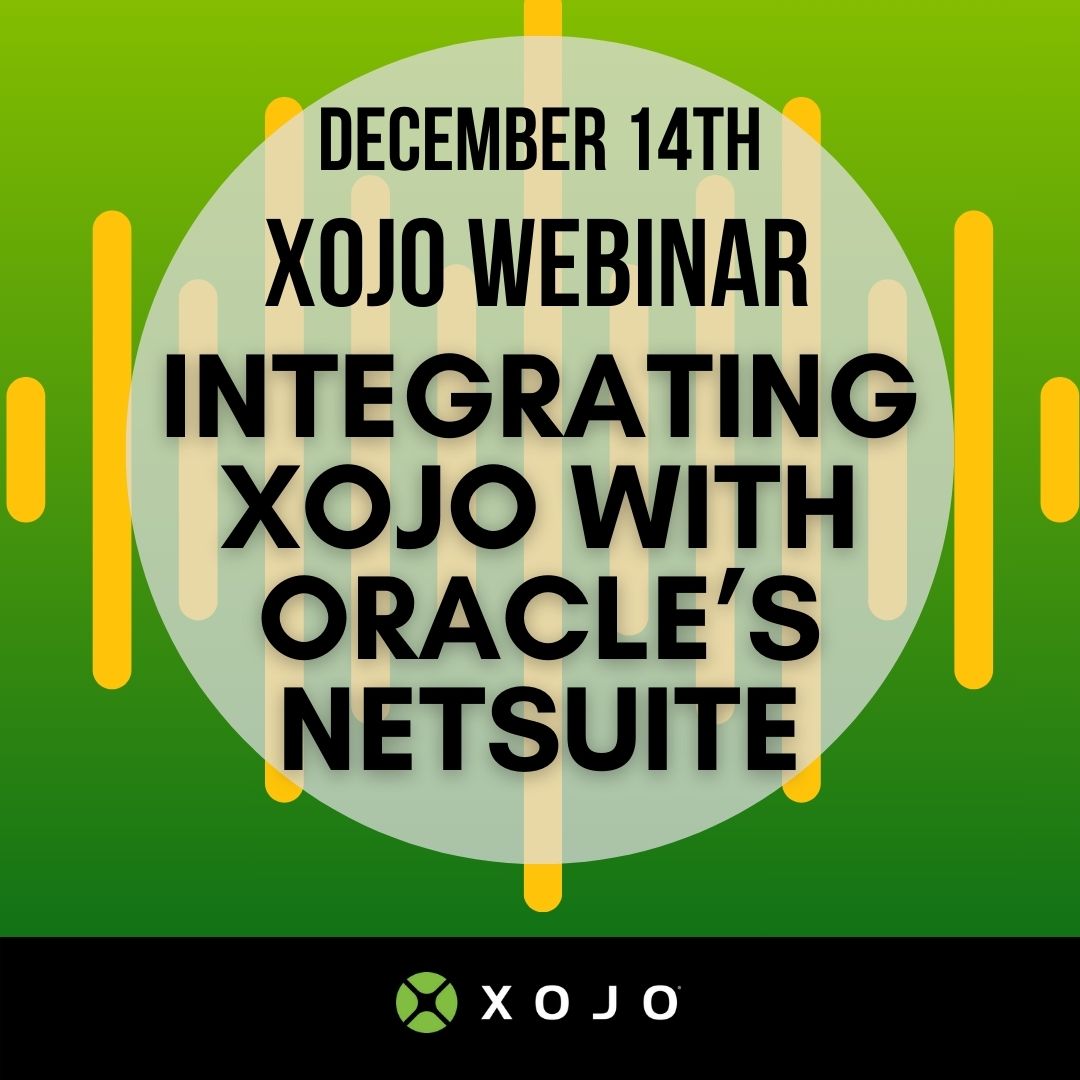 xojo's tweet image. Dive into the world of Xojo and Oracle’s NetSuite integration with Tim Dietrich. Uncover the simplicity of creating powerful, cross-platform solutions. 

#Xojo #Netsuite #CrossPlatformApps

Register for the webinar now: xojo.com/resources/webi…