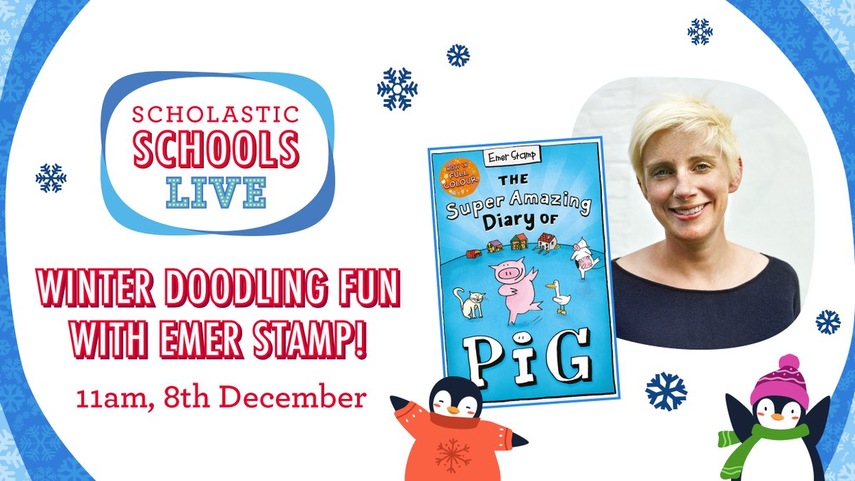 <a href="/LizPichon/">Liz Pichon</a> @tibolota <a href="/aleemawrites/">aleema omotoni (rare updates)</a> <a href="/SarahJNaughton/">SarahJNaughton</a> <a href="/sarahhorne9/">Sarah Horne</a> <a href="/vashti_hardy/">Vashti Hardy 📚</a> @katiecottle_ It's not too late to sign up for <a href="/EmerStamp/">EmerStamp</a>'s festive event tomorrow 🐷

Learn how to draw the unforgettable characters in the Diary of Pig series and find out how Emer’s struggles with writing at school somehow led to her career as a writer!

Sign up now: shop.scholastic.co.uk/scholastic-sch…