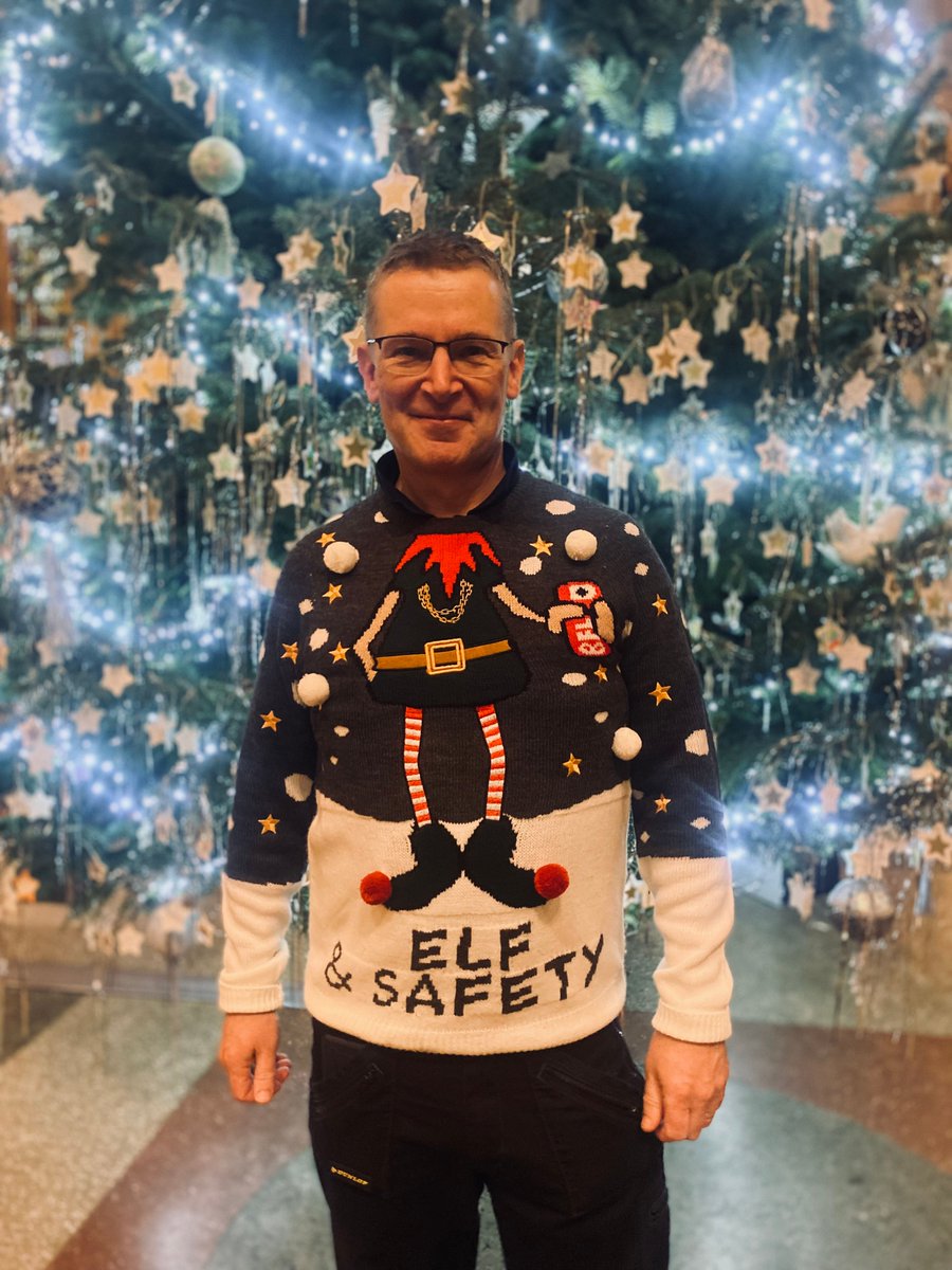 The cathedral team wearing their jumpers today in support of @savethechildrenuk #ChristmasJumperDay2023!