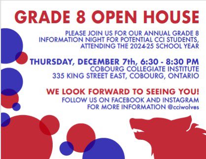 Tonight! Can’t wait to welcome everyone to CCI!