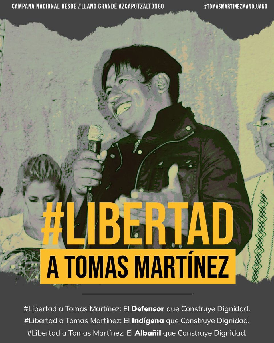 cdhzloficial's tweet photo. En #LlanoGrandeAzcapotzaltongo nace la Campaña Nacional #LibertadATomasMartínez, el #indígena, #Defensor #albañil que construye #Dignidad

#PresosPoliticos #InjustamentePresos #Edomex 🇲🇽

Vamos conociendo y compartiendo la historia de #TomasMartinezMandujano

@azcapotzaltongo https://t.co/waqNgvSFrT