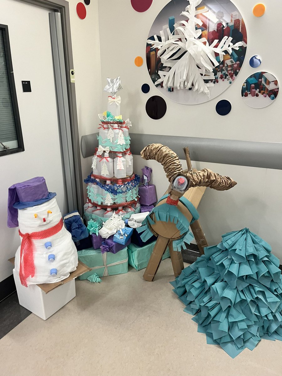 Check out what we found when we went to say #AGreatBigThankYou to our paediatric theatres team @ChelwestFT! These brilliant Christmas decorations are all made out of items that would normally be thrown away- what a great idea! #environment #sustainability #ourfutureworld
