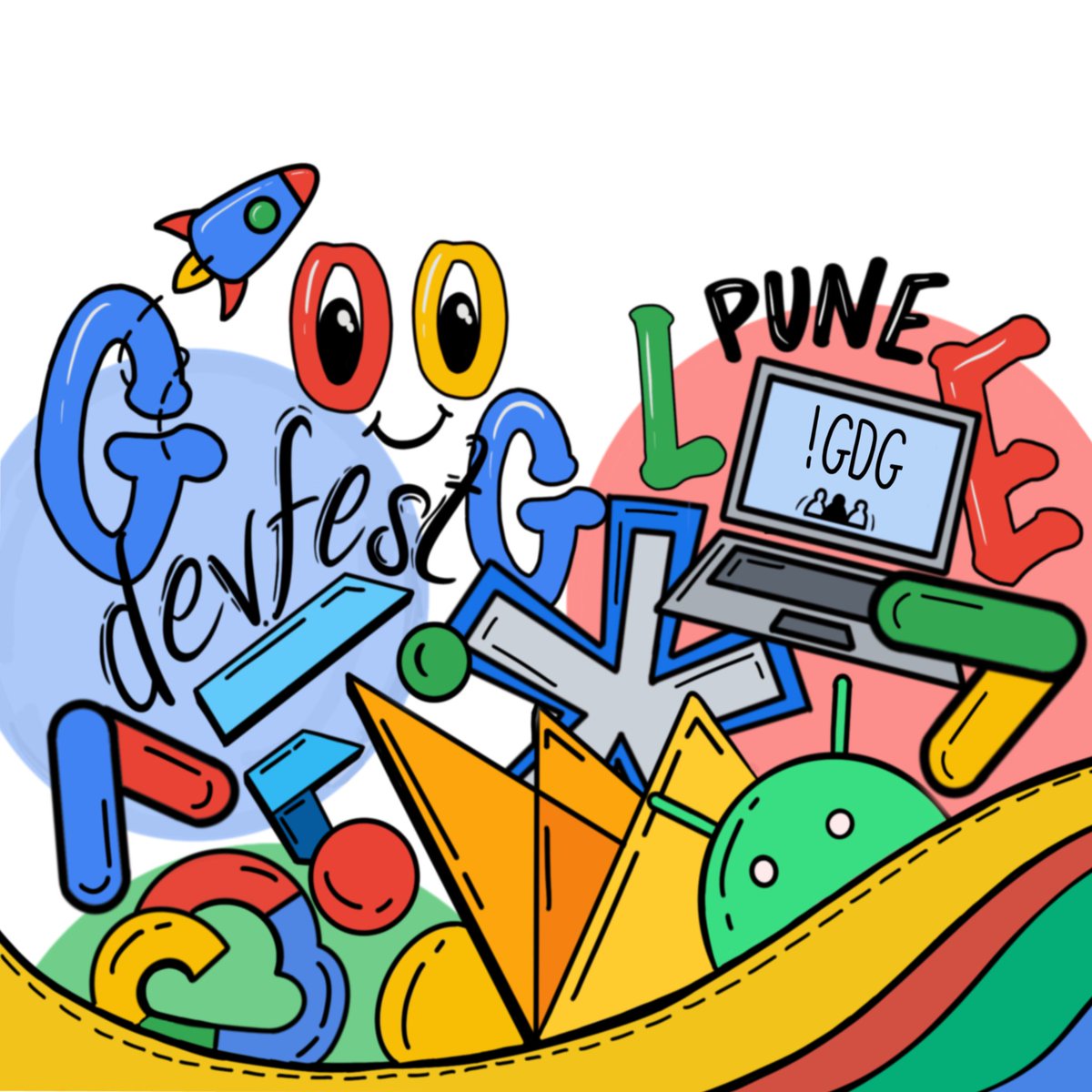 GShack99's tweet photo. 👂Did someone say programmers💻 cannot be creative? 
Presenting to you 😀
🎊GDG Pune Devfest 2023🎉
.
.
T-shirts releasing soon! 🥳

#DoodleKalaS02  #DevFestPune #Google #DevFest2023 #DoodleArt #doodlekalaS02 https://t.co/fOjqSRe527