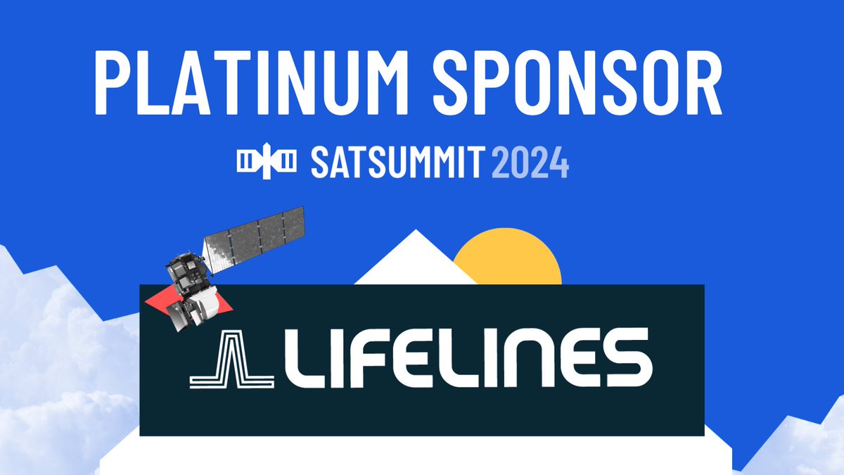 We are pleased to welcome NASA Lifelines as our inaugural sponsor of #SatSummit2024.

"Lifelines is excited to sponsor SatSummit and this incredible community of innovators for good. Together, we'll convene the most brilliant minds for our most pressing global challenges."
1/