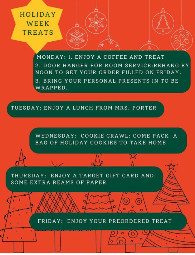 Next week is sure to bring lots of holiday joy <a href="/CEWNCCSD/">C.E. Williams North Campus</a> ❤️🎄❄️