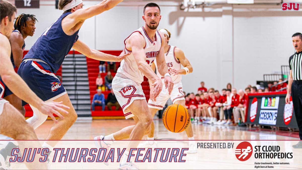 SJUJohnnies's tweet photo. A third-generation Johnnie, @SJU_Basketball senior Connor Schwob has started the last 4 contests within the current 6-game win streak.

Read about the @WaconiaSchools graduate in today's @StCloudOrtho Thursday Feature!

STORY: https://t.co/jnPVuLnPlQ

#GoJohnnies #d3hoops https://t.co/IiGcCpkoWf