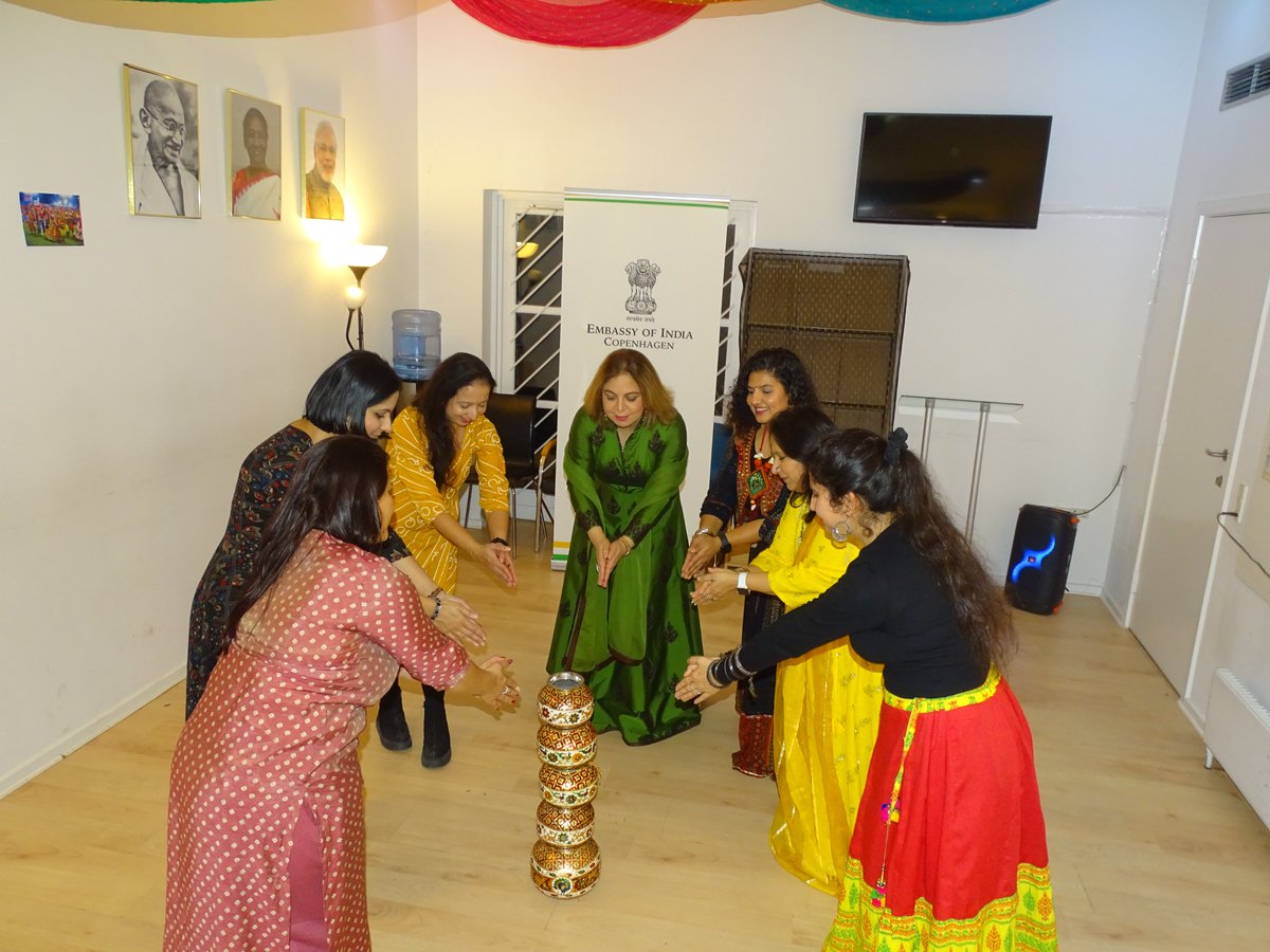 Celebrations commenced in Copenhagen as #GarbaGoesGlobal! Embassy of India organized a #Garba workshop to mark the #GarbaofGujarat's inclusion in @UNESCO's prestigious Representative List of Intangible Cultural Heritage (ICH) of Humanity   #OurCultureOurPride #IndiaDenmark