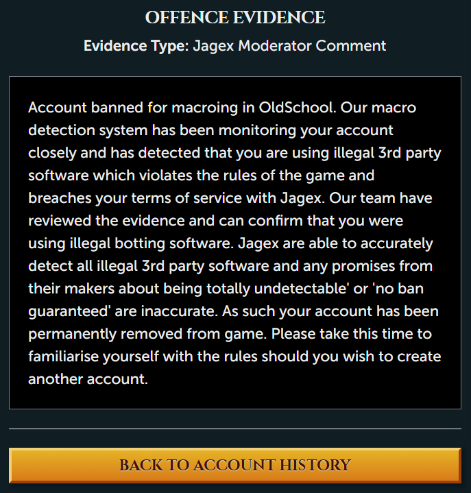 LarsonData's tweet photo. @JagexAsh can I get some help here. Not sure why I was banned for training in the SOS. I'm not very active as I watch netflix/homework while I play. Please help me! https://t.co/iVjAfBJjCk