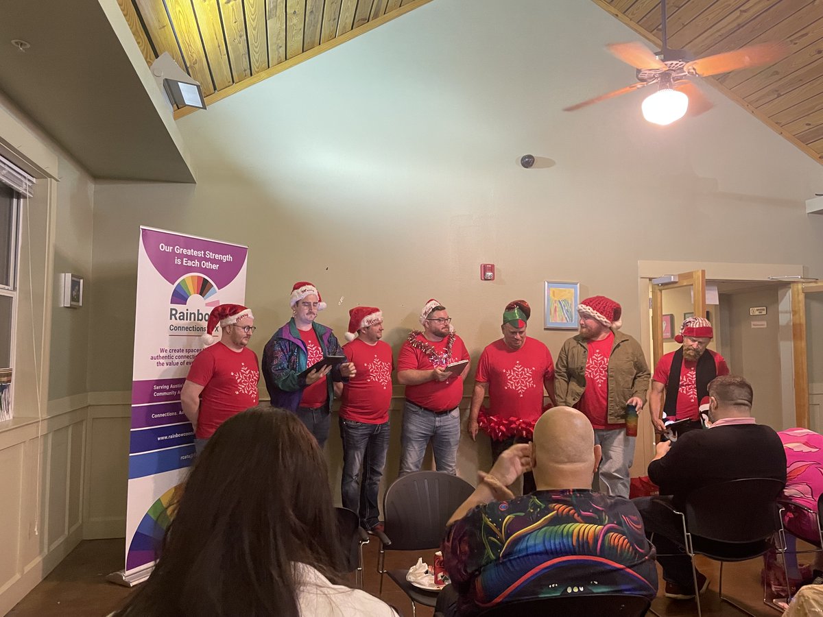familyeldercare's tweet photo. We had a great time at Rainbow Connections ATX SAGE Table holiday potluck. Guests shared good food, good company, and great entertainment. SAGE Table is a national project providing advocacy and resources to the older adult TwoSpirit-LGBTQIA+ Qmmunity. https://t.co/jl1LEWd8tI