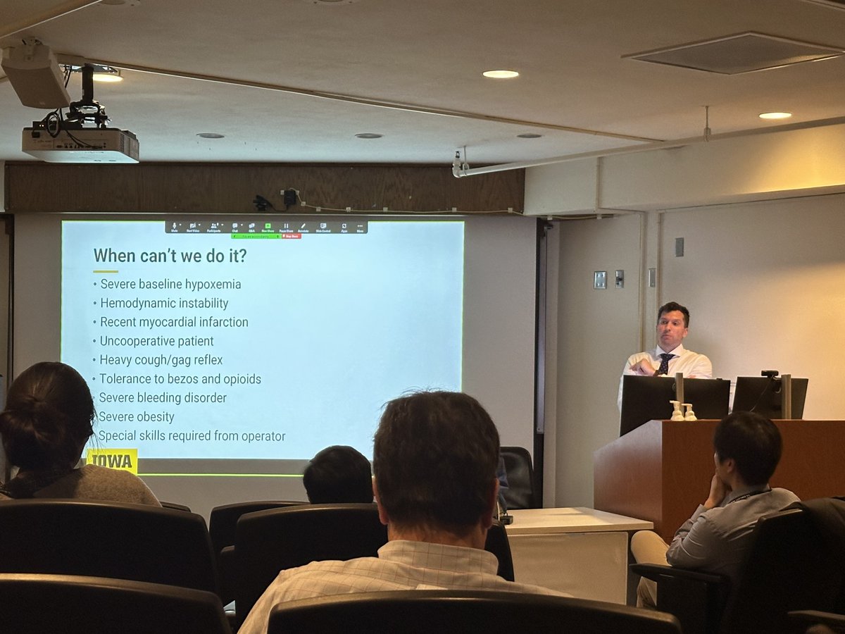 Today, a special guest from Pulmonary department @UIowaPCCM for our Special ID Grand Round, Dr. Struble, presented with Dr. Suzuki on the topic “Cavitary Lung Disease: Medical Emergency or Exercise in Patience.” Interesting to hear about bronchoscopy.