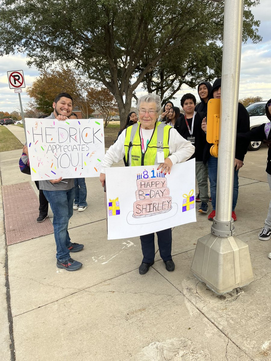 Happy 81st birthday to the best Crossing Guard Mrs. Shirley!