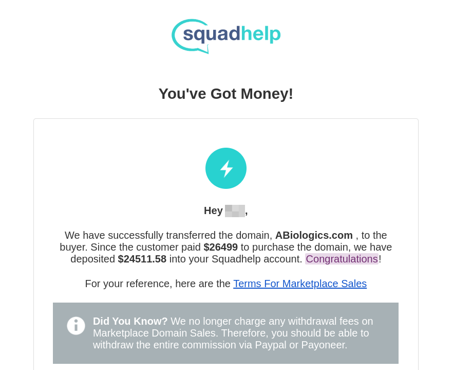 Hand reg, so waited a month to transfer this #domain.
Thank the buyer's patience.