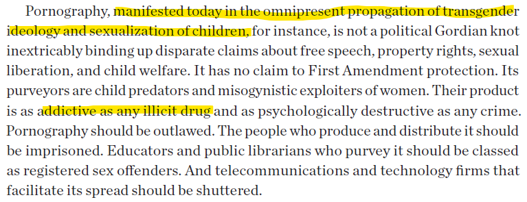realKathyB's tweet photo. #Project2025 Trump2.0: Pornography should be outlawed. People who produce/distribute it should be imprisoned. Educators and public librarians who purvey it should be classed as registered sex offenders. Telecomm and tech firms that facilitate its spread should be shuttered. https://t.co/QwmcmZNKo3