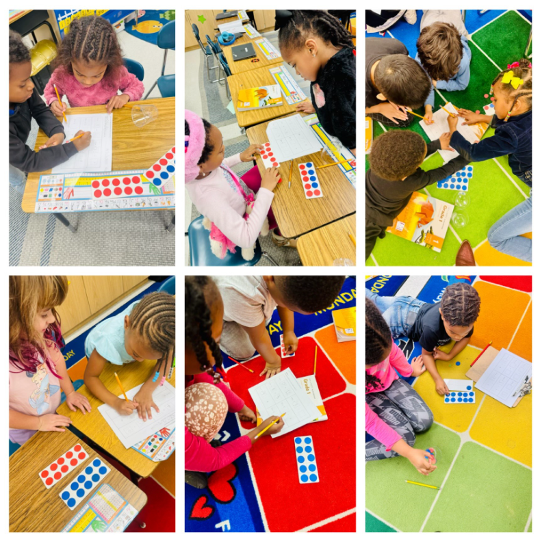 JeniferSchool's tweet image. Ms. Jae’s Fabulous First Graders are working their way through mathematical discourse as they solve number puzzles while using their double ten’s frames to solve equations within 20. #mathgeniuses