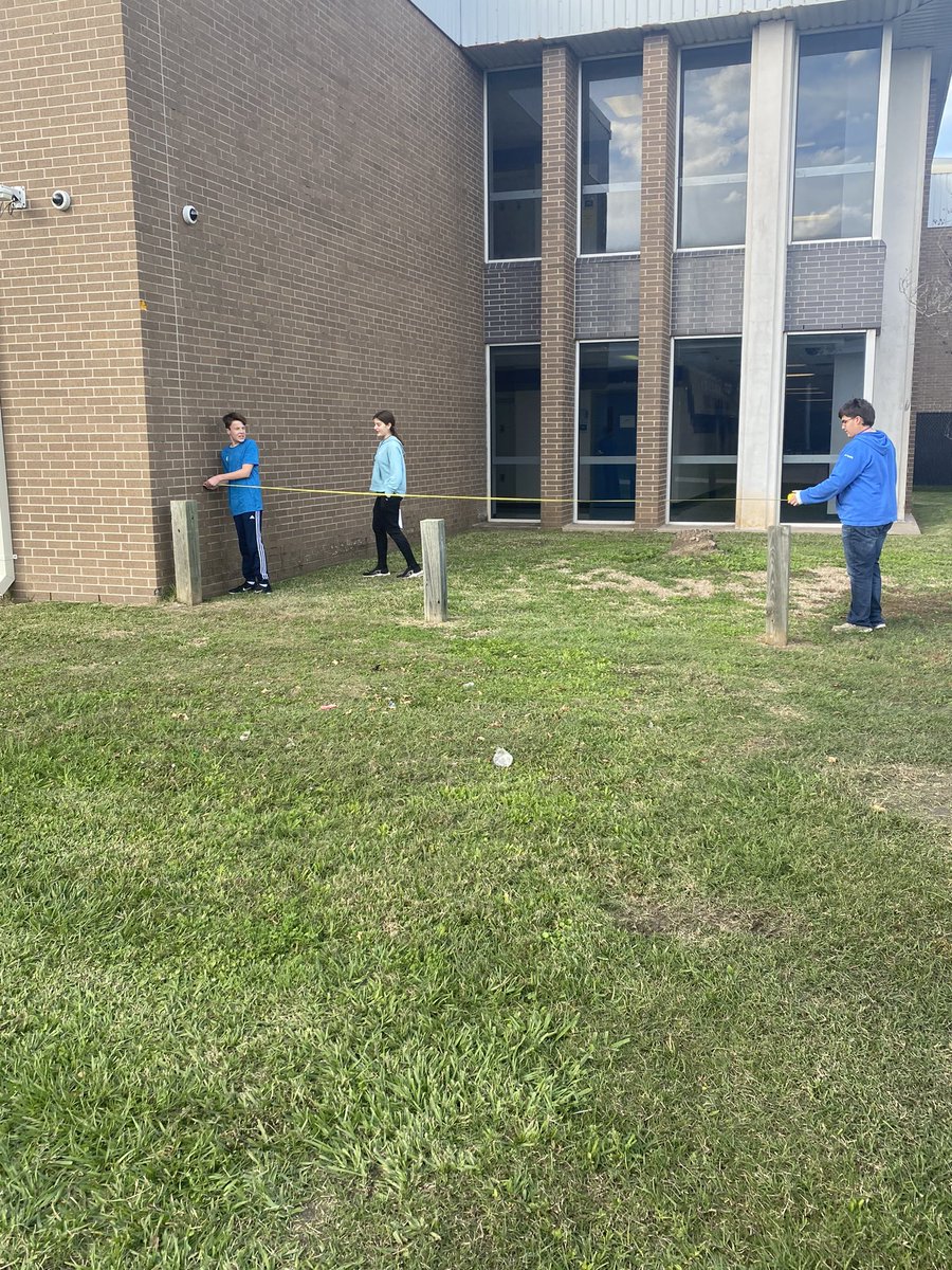 Mr.koening math class using math to calculate the height of objects! Hands on learning! #whereyafrom @BwoodBucs