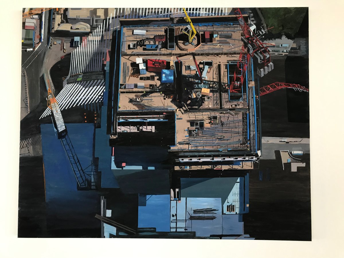 ToddStoneStudio's tweet photo. 3 Rising III 2015 oil on canvas 48 x 60
Looking down from 67th floor of 4 WTC as 3 WTC (where I work now)  rose.
This is now on exhibit as part of Art at World Trade Center at 7 WTC 40th floor. https://t.co/XAAHTLrNzp