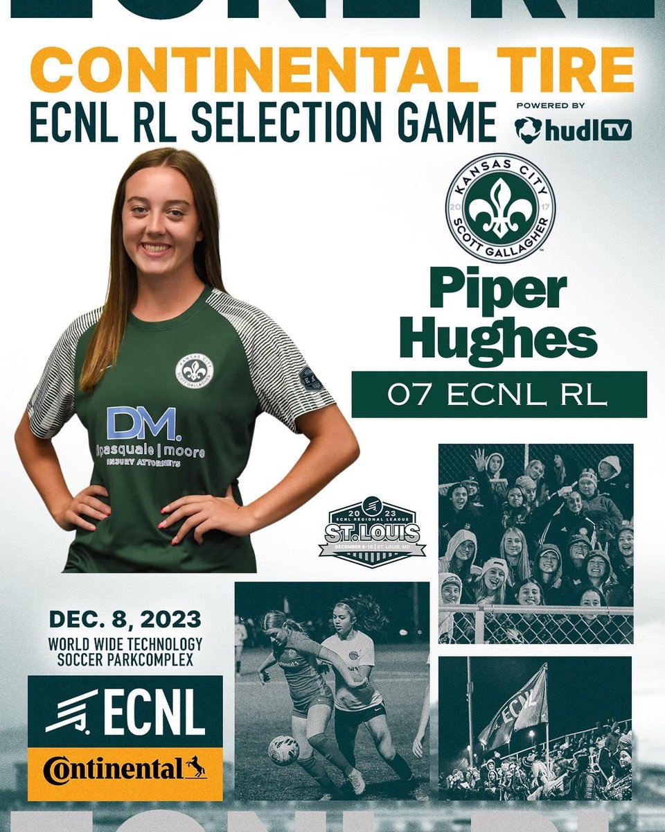 Union KC Girls Academy 06/07 (@unionkc_u19ga) on Twitter photo We are so proud of our very own <a href="/piperhughes30/">Piper Hughes</a> for being selected to play in the ECNL RL Selection game tomorrow night! Congratulations, Piper!
<a href="/ECNLgirls/">ECNL Girls</a> @KansascitySG @KCSGECNLRL <a href="/TheSoccerWire/">SoccerWire</a> <a href="/TopDrawerSoccer/">TopDrawerSoccer</a> <a href="/PrepSoccer/">Prep Soccer ⚽️</a> <a href="/HSSoccerKC/">SoccerKC</a> <a href="/ImCollegeSoccer/">College Soccer Truth ™</a> <a href="/ImYouthSoccer/">ECNL/GA/Recruiting/College Soccer</a> We are so proud of our very own <a href="/piperhughes30/">Piper Hughes</a> for being selected to play in the ECNL RL Selection game tomorrow night! Congratulations, Piper!
<a href="/ECNLgirls/">ECNL Girls</a> @KansascitySG @KCSGECNLRL <a href="/TheSoccerWire/">SoccerWire</a> <a href="/TopDrawerSoccer/">TopDrawerSoccer</a> <a href="/PrepSoccer/">Prep Soccer ⚽️</a> <a href="/HSSoccerKC/">SoccerKC</a> <a href="/ImCollegeSoccer/">College Soccer Truth ™</a> <a href="/ImYouthSoccer/">ECNL/GA/Recruiting/College Soccer</a>