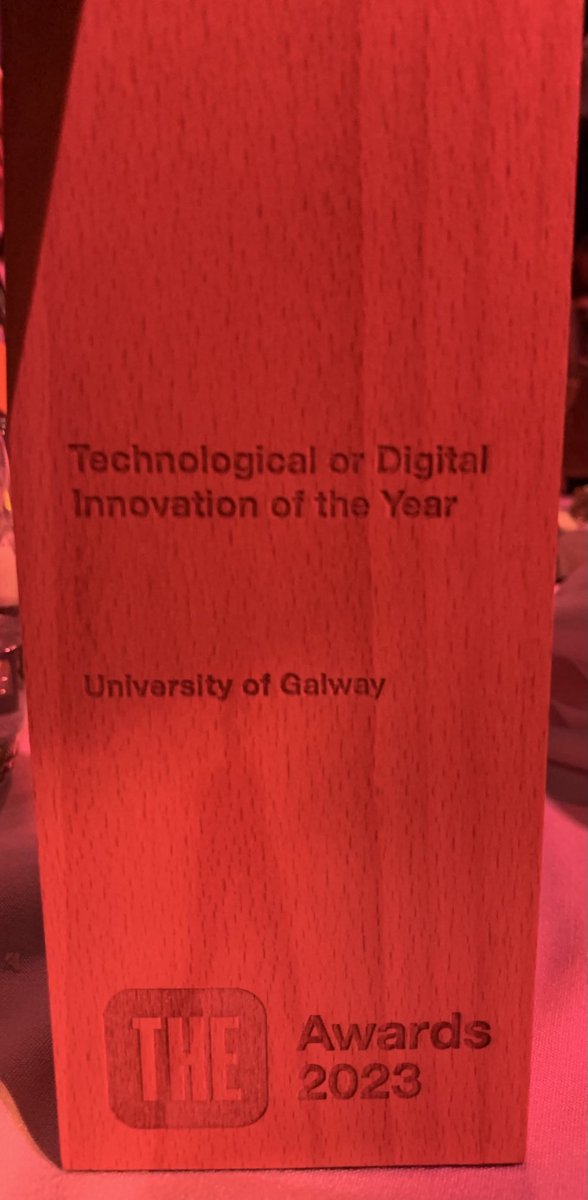 We are honoured to have won Technological or Digital Innovation of the Year #THEAwards ⁦@uniofgalway⁩ ⁦@GalviaAI⁩ thank you to the #Cara Team for producing this AI student orientated chatbot #proud #GaillimhAbú
