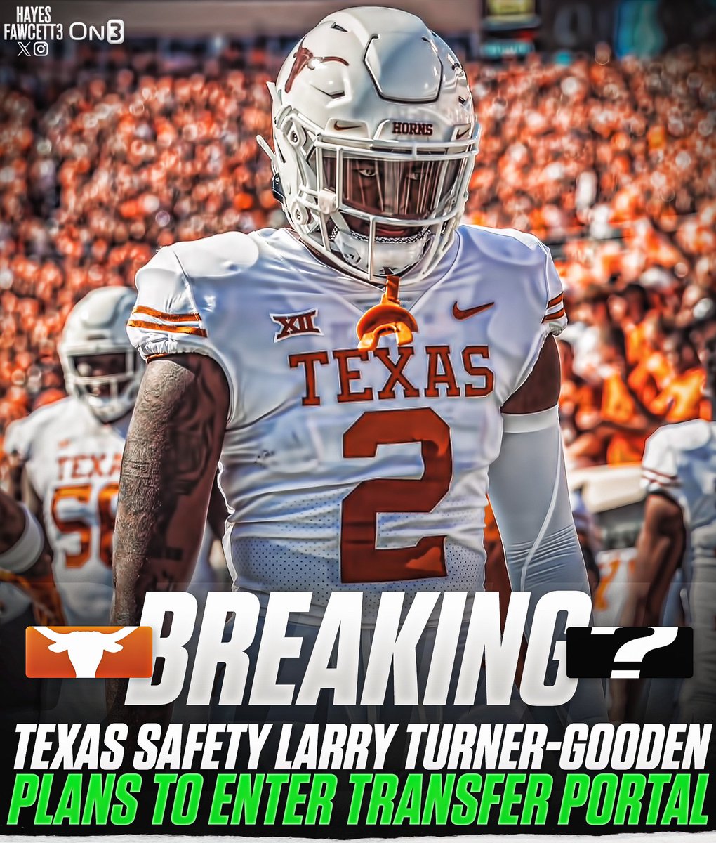 BREAKING: Texas Safety Larry Turner-Gooden plans to enter the Transfer Portal, he tells @on3sports

The 6’0 200 S will have 3 years of eligibility remaining 

Was ranked as a 4-Star Recruit in the ‘22 Class

on3.com/college/texas-…