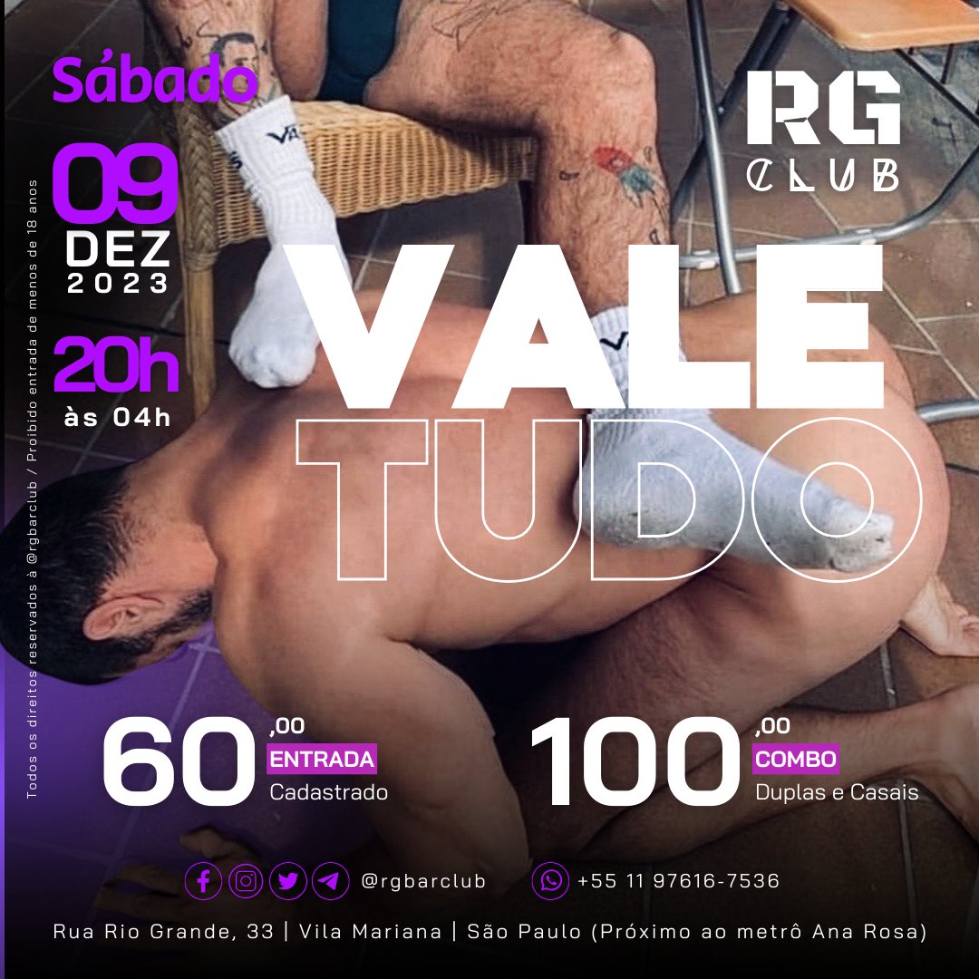 rgbarclub's tweet photo. SÁBADO - 09/12 das 20h até as 04h tem #valetudo 💦 aqui na #rgbarclub
R$ 60,00 - Cadastrados
R$ 100,00 - Duplas
> Nome na Lista https://t.co/mIe2TuTygU
#fistingnight #bargay #comlocalgay #rgbar #spgay #fetichegay #fister #fist #dildos #toyssex https://t.co/1uZ7YF1Qbw