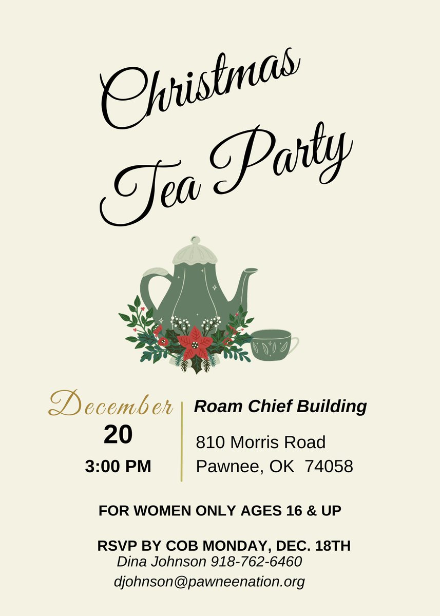 Ladies,  please join us for some tea and holiday cheer!