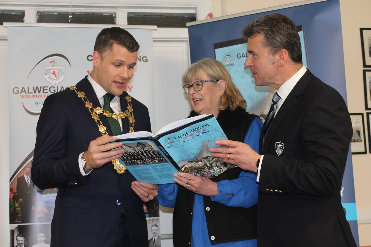 Aodh Γ CoileΓ‘in (@possiewassie) on Twitter photo Mayor of Galway Eddie Hoare, Linley MacKenzie editor of 'GALWEGIANS RFC - 100 years of Rugby History', launched by Mike Deacy in Glenina tonight. Also in photo is Galwegians' President Erc Dunne. Book for sale in Whelan's Pharmacy, Williamsgate St. <a href="/Galwegians_RFC/">Galwegians RFC</a> #galway Mayor of Galway Eddie Hoare, Linley MacKenzie editor of 'GALWEGIANS RFC - 100 years of Rugby History', launched by Mike Deacy in Glenina tonight. Also in photo is Galwegians' President Erc Dunne. Book for sale in Whelan's Pharmacy, Williamsgate St. <a href="/Galwegians_RFC/">Galwegians RFC</a> #galway