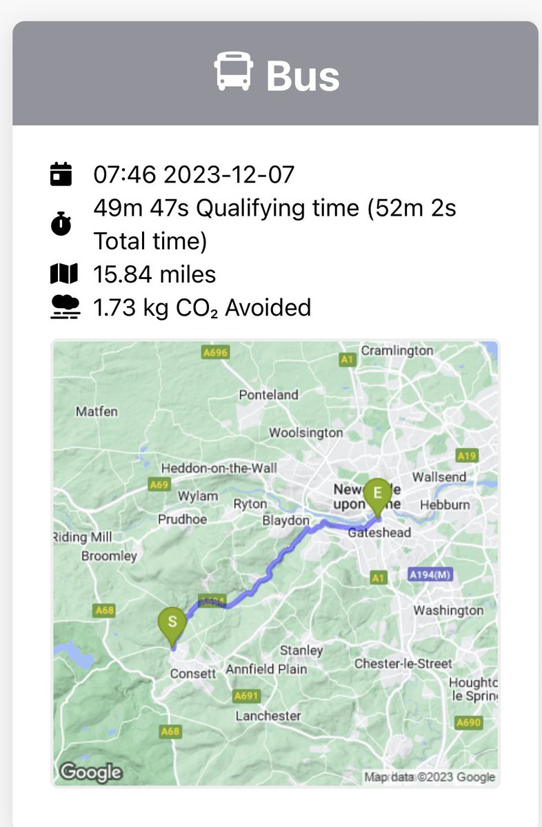 And yet, after yesterday’s shambles <a href="/gonortheast/">Go North East</a> really pulled out the stops this morning,  X45 &amp; X66 connected so well, my <a href="/BetterPoints/">BetterPoints</a> app logged them as one bus! More like this please