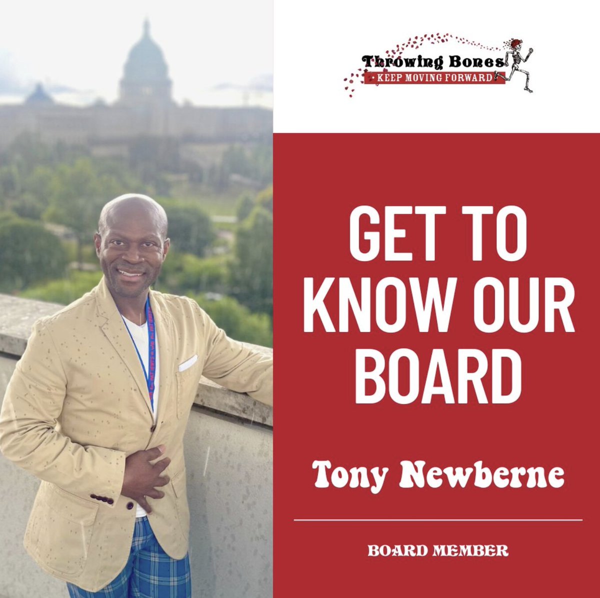 A North Carolina native, Tony is a Certified Personal Trainer, Dietary Manager, and #Myeloma survivor. His dynamic energy and positivity are infectious and exactly why he will make a wonderful addition to our board.

linktr.ee/throwingbones

#cancerjourney #nonprofits