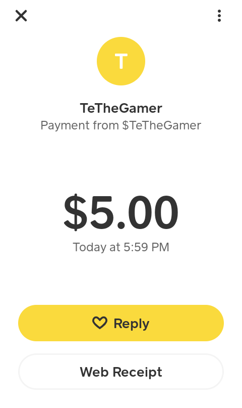 Thank you @TeTheGamer for the $5 #teislegit