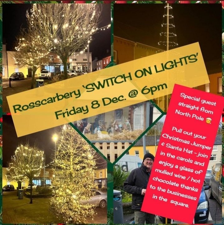 Carbery Rangers GAA (@carberyrangers) on Twitter photo ๐๐
<a href="/RossWestCork/">rosscarbery.ie</a> SWITCHING ON OF THE CHRISTMAS LIGHTS ๐
๐
๐ Tomorrow Fri at 6pm in The Square.
Come along and meet a special guest from The North Pole ๐
<a href="/CelticRossHotel/">Celtic Ross Hotel</a> <a href="/Grantie79/">Neil Grant</a> <a href="/CarberyRangers/">Carbery Rangers GAA</a> <a href="/rosscarberyrun/">Surf Turf n Tar</a> <a href="/RossWestCork/">rosscarbery.ie</a> <a href="/tjomahony5km/">Ross SteamRunners AC</a> <a href="/RosscarberyReci/">Avril Allshire-Howe</a> ๐๐
<a href="/RossWestCork/">rosscarbery.ie</a> SWITCHING ON OF THE CHRISTMAS LIGHTS ๐
๐
๐ Tomorrow Fri at 6pm in The Square.
Come along and meet a special guest from The North Pole ๐
<a href="/CelticRossHotel/">Celtic Ross Hotel</a> <a href="/Grantie79/">Neil Grant</a> <a href="/CarberyRangers/">Carbery Rangers GAA</a> <a href="/rosscarberyrun/">Surf Turf n Tar</a> <a href="/RossWestCork/">rosscarbery.ie</a> <a href="/tjomahony5km/">Ross SteamRunners AC</a> <a href="/RosscarberyReci/">Avril Allshire-Howe</a>