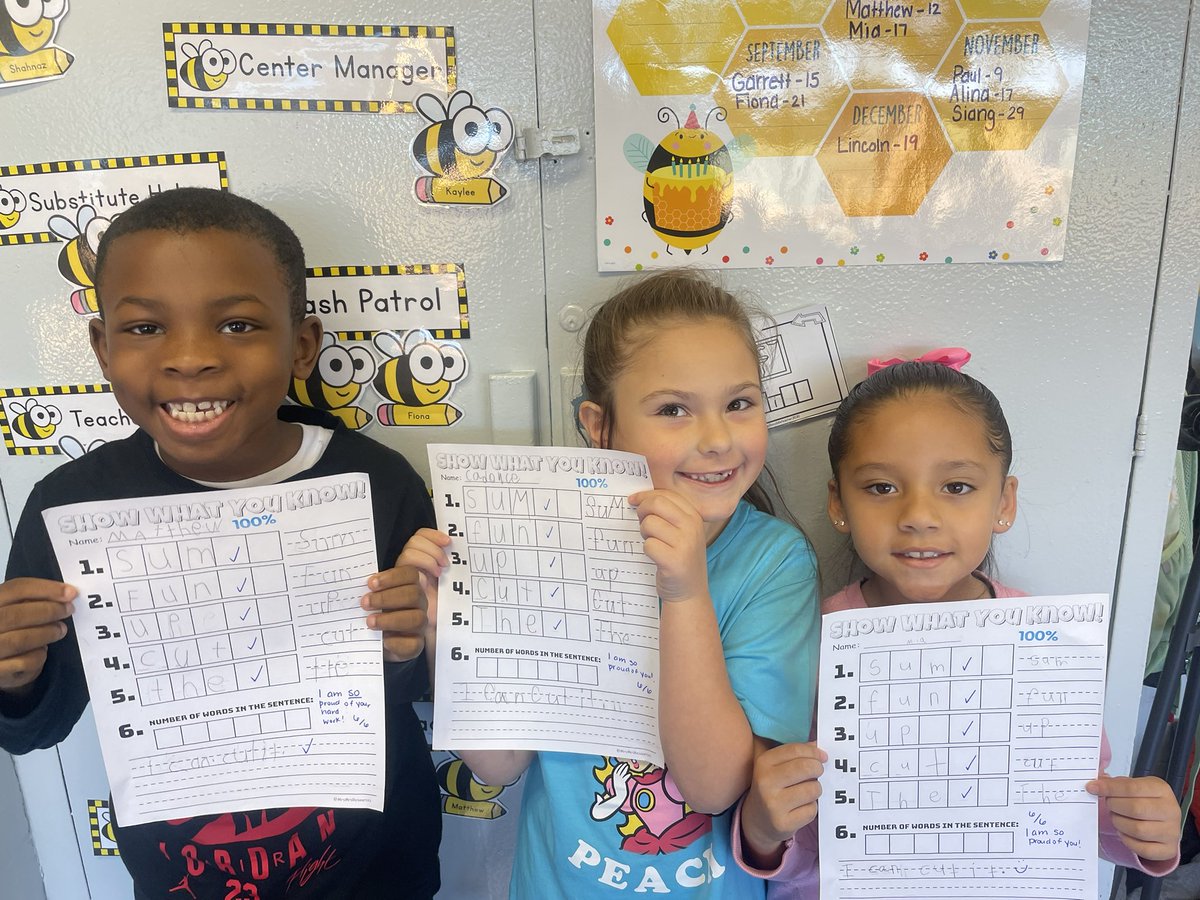 We got THREE 100s on our spelling assessments this week! I love when they’re proud of themselves. ☺️ <a href="/SmyrnaPrimary/">Smyrna Primary</a> #huskyexcellence