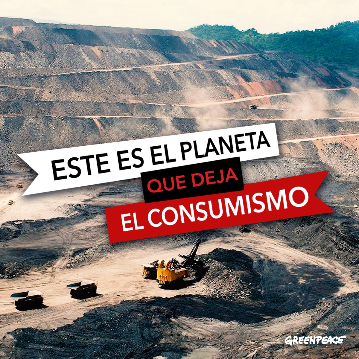 greenpeacemx's tweet photo. El consumo desenfrenado tiene consecuencias. 🌎⚠️

Industrias y empresas están llevando un ritmo desenfrenado que está sobreexplotando al planeta, todo para incentivar a las personas a consumir más de lo necesario y poder aumentar sus ganancias. 

¡No caigas! #ConsumeResponsable https://t.co/WFg9ZKBUiR