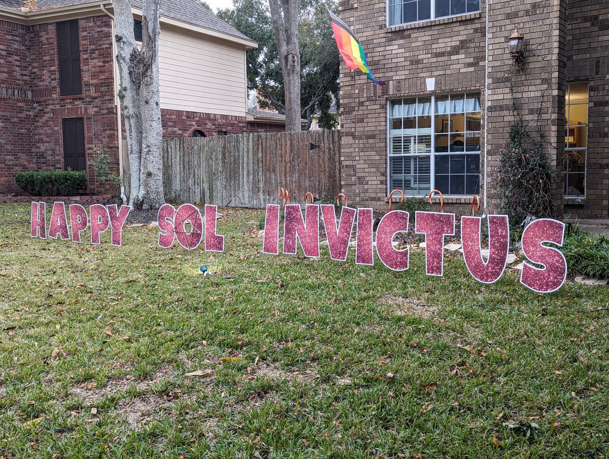 TommyLavinTST's tweet image. Holiday decorations are up. 

I bet Google Trends will show a big spike in #SOLINVICTUS searches for our area as all the light tours and hay rides go by each night. 🤣🤘