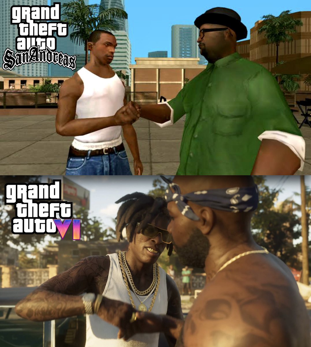mymixtapez's tweet photo. GTA graphics came a long way in 19 years 🤯 https://t.co/pcvrjQE5R6