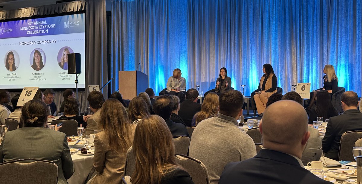 Minneapolis Regional Chamber (@mplschamber) on Twitter photo .@Chandasbaker moderating conversation with leaders from #MNKeystone honored companies - Sofia Terzic of <a href="/usbank/">U.S. Bank</a>, Melodie Rose of @FredriksonLaw & <a href="/CrisisCoach/">Jennifer Hellman</a> of <a href="/GoffPublic/">Goff Public</a>.
Congrats to these wonderful businesses who are committed to supporting our communities! <a href="/MNKeystone/">Minnesota Keystone</a> .@Chandasbaker moderating conversation with leaders from #MNKeystone honored companies - Sofia Terzic of <a href="/usbank/">U.S. Bank</a>, Melodie Rose of @FredriksonLaw & <a href="/CrisisCoach/">Jennifer Hellman</a> of <a href="/GoffPublic/">Goff Public</a>.
Congrats to these wonderful businesses who are committed to supporting our communities! <a href="/MNKeystone/">Minnesota Keystone</a>