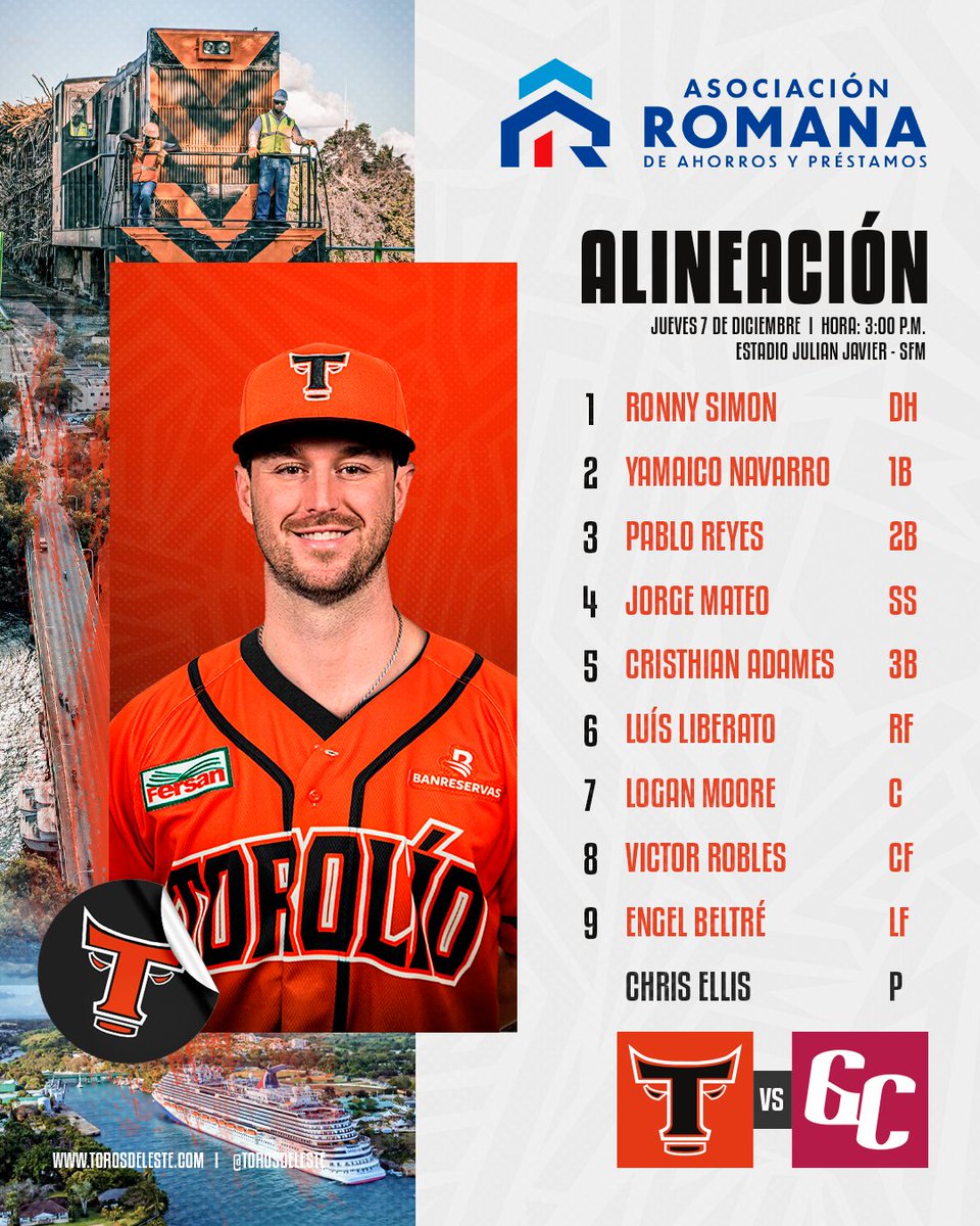 Alineación de esta tarde | Juego 1
3:00 pm vs Gigantes en SFM.