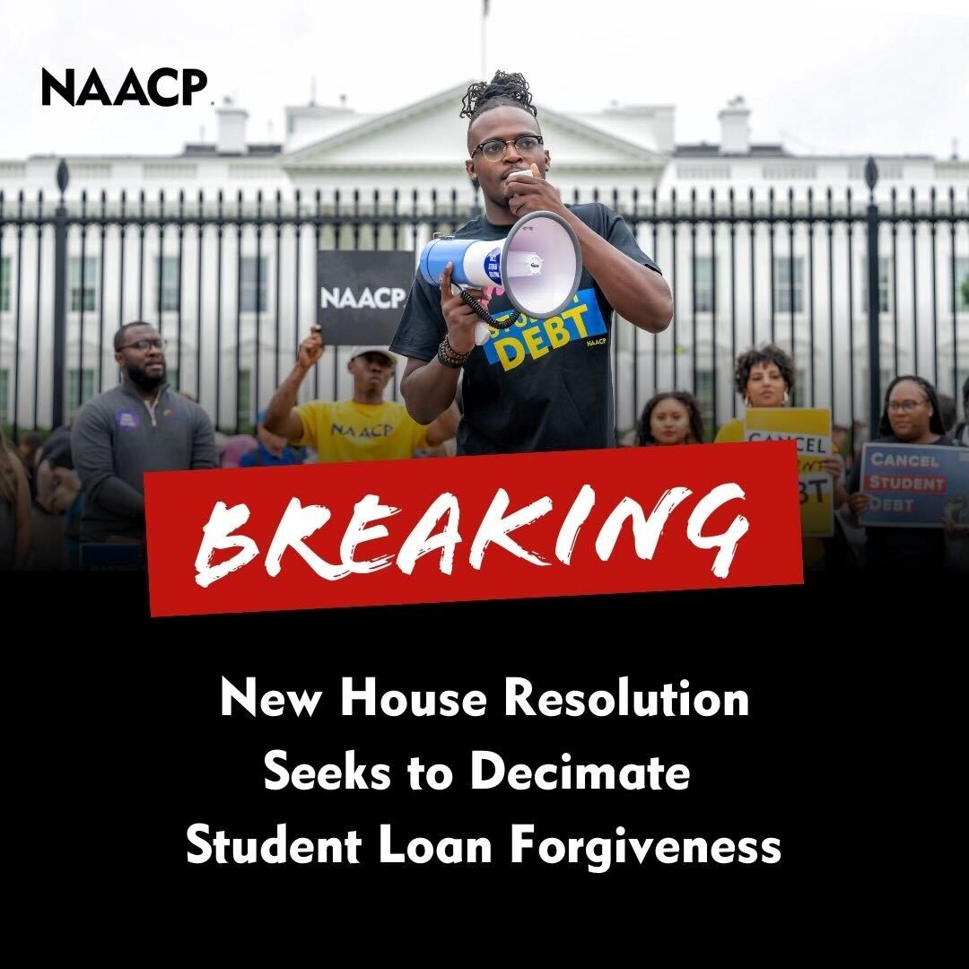 NAACP (@naacp) on Twitter photo "The passage of today’s resolution is a sobering reminder that many members of Congress stand against Black America as we embark on a journey towards financial freedom."
— <a href="/wordsofwiz27/">Wisdom Cole</a>, NAACP Director of <a href="/NAACPYC_/">NAACP Youth & College</a>
#CancelStudentDebt
🔗: bit.ly/3Ng8gdI "The passage of today’s resolution is a sobering reminder that many members of Congress stand against Black America as we embark on a journey towards financial freedom."
— <a href="/wordsofwiz27/">Wisdom Cole</a>, NAACP Director of <a href="/NAACPYC_/">NAACP Youth & College</a>
#CancelStudentDebt
🔗: bit.ly/3Ng8gdI