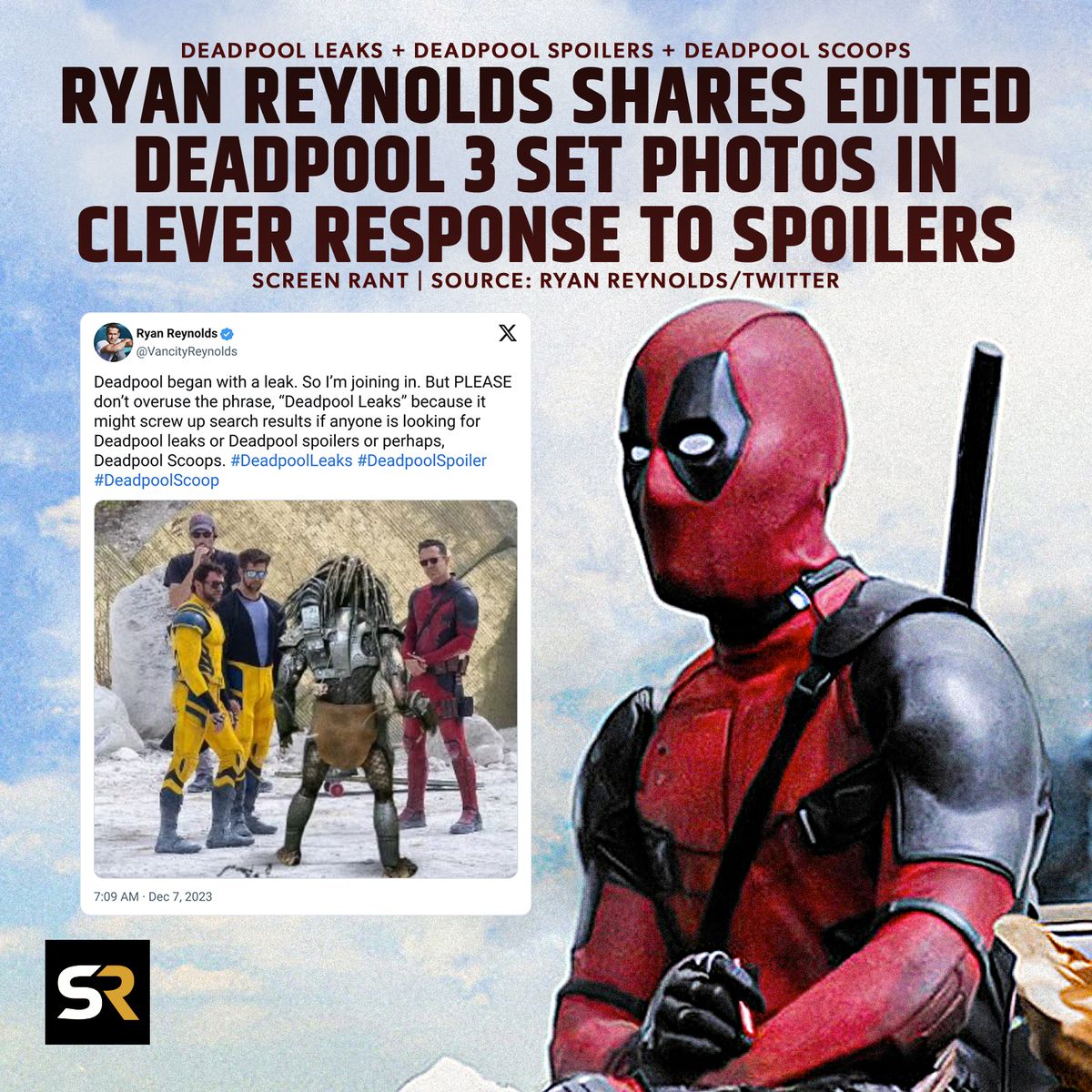 Ryan Reynolds “leaks” pics from the sets of Deadpool 3. Check them